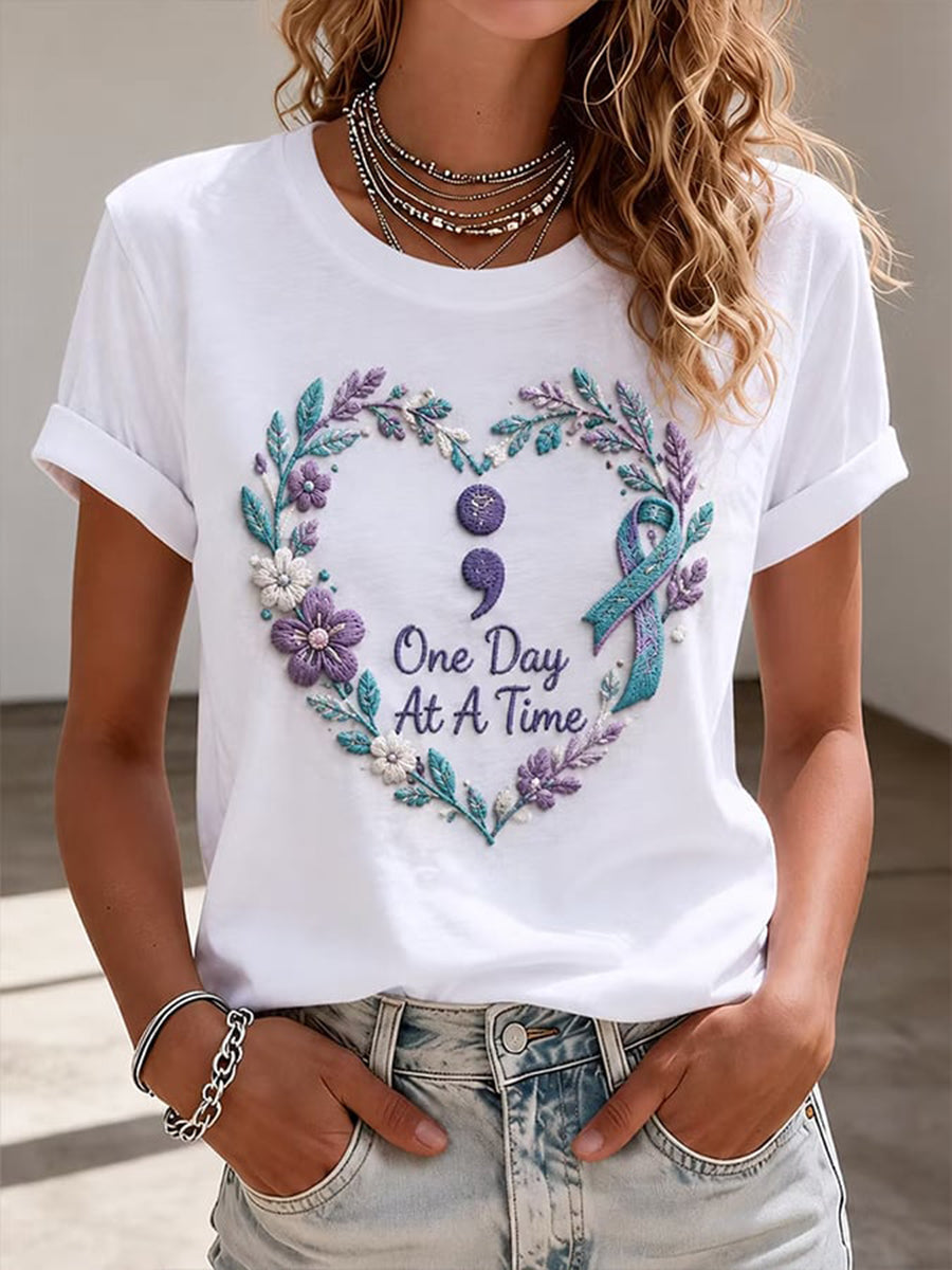Women's Suicide Prevention Awareness Print T-shirt gracestitchs