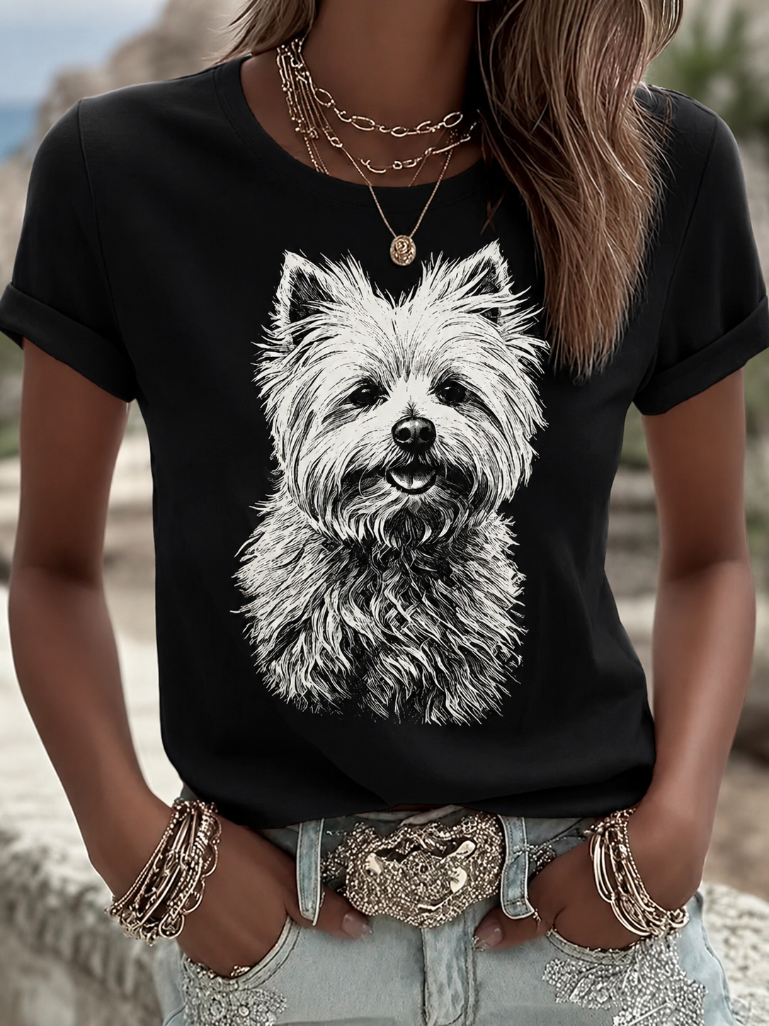 Women's West Highland White Terrier Short-sleeved T-shirt gracestitchs