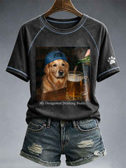 Women's My Designated Drinking Buddy Golden Retriever T-Shirt