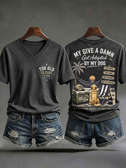 Men's 'my give a damn is broken' V-neck T-shirts
