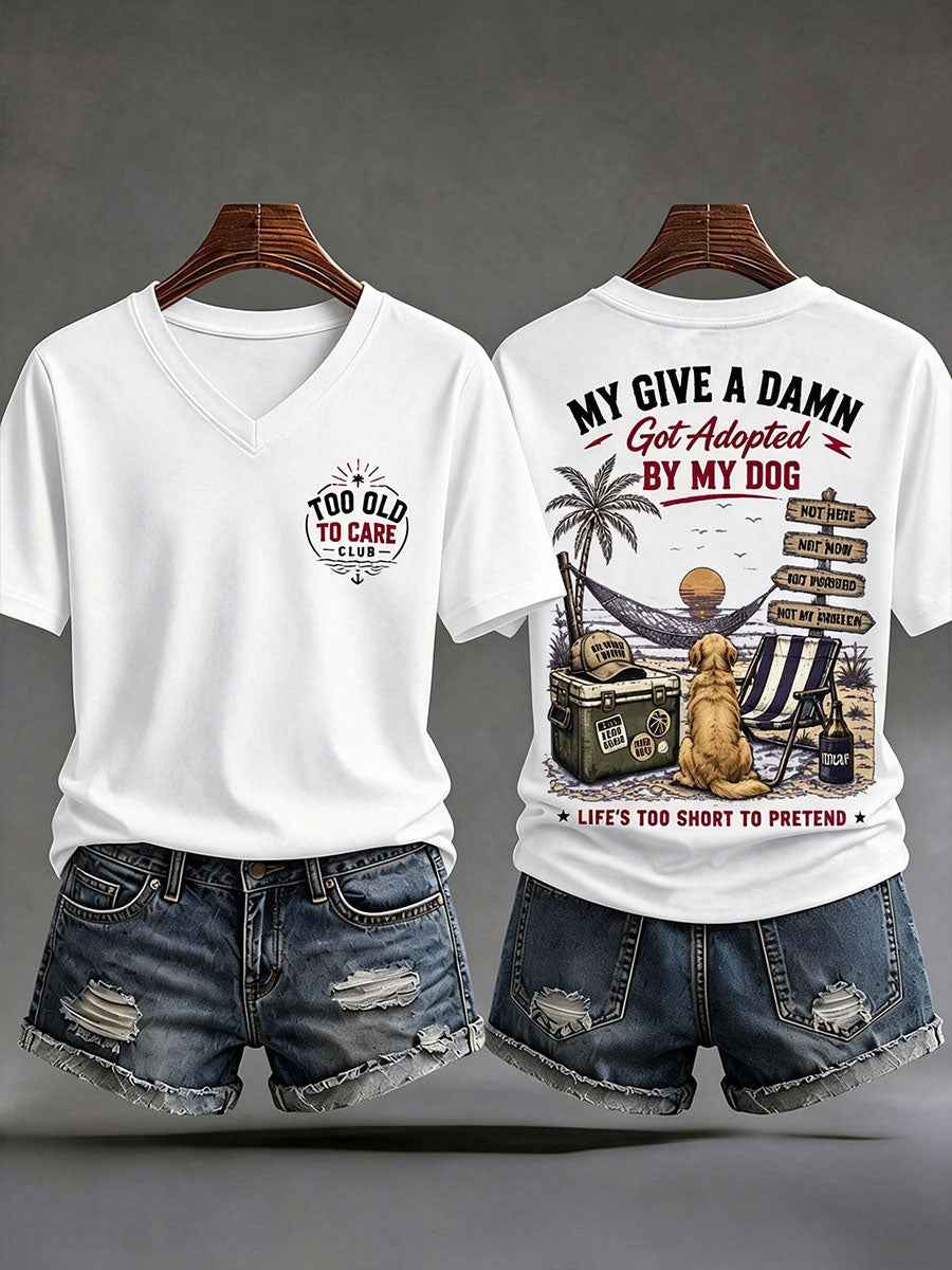 Men's 'my give a damn is broken' V-neck T-shirts