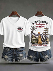 Men's 'my give a damn is broken' V-neck T-shirts