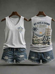 Women’s 'my give a damn is broken' tank tops