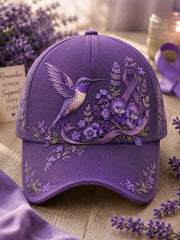 Alzheimer's Awareness Purple Floral Hat