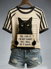Women's Funny Cat V-Neck T-Shirt
