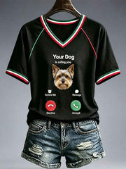 Women's Funny Yorkshire Terrier V-Neck T-Shirt