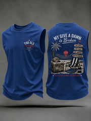Men's "my give a damn is broken" vests