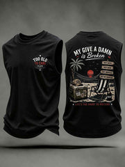 Men's "my give a damn is broken" vests