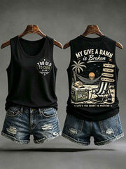 Women's "my give a damn is broken" vests