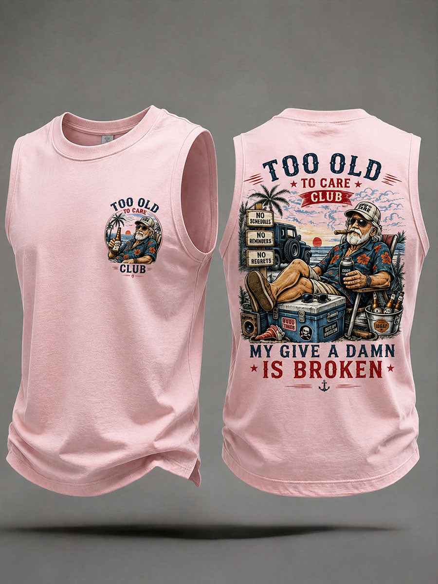 Men's 'my give a damn is broken' tank tops