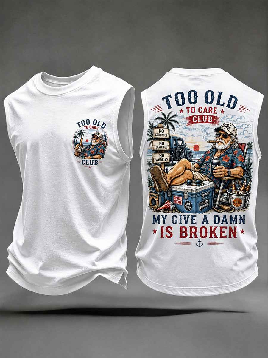 Men's 'my give a damn is broken' tank tops
