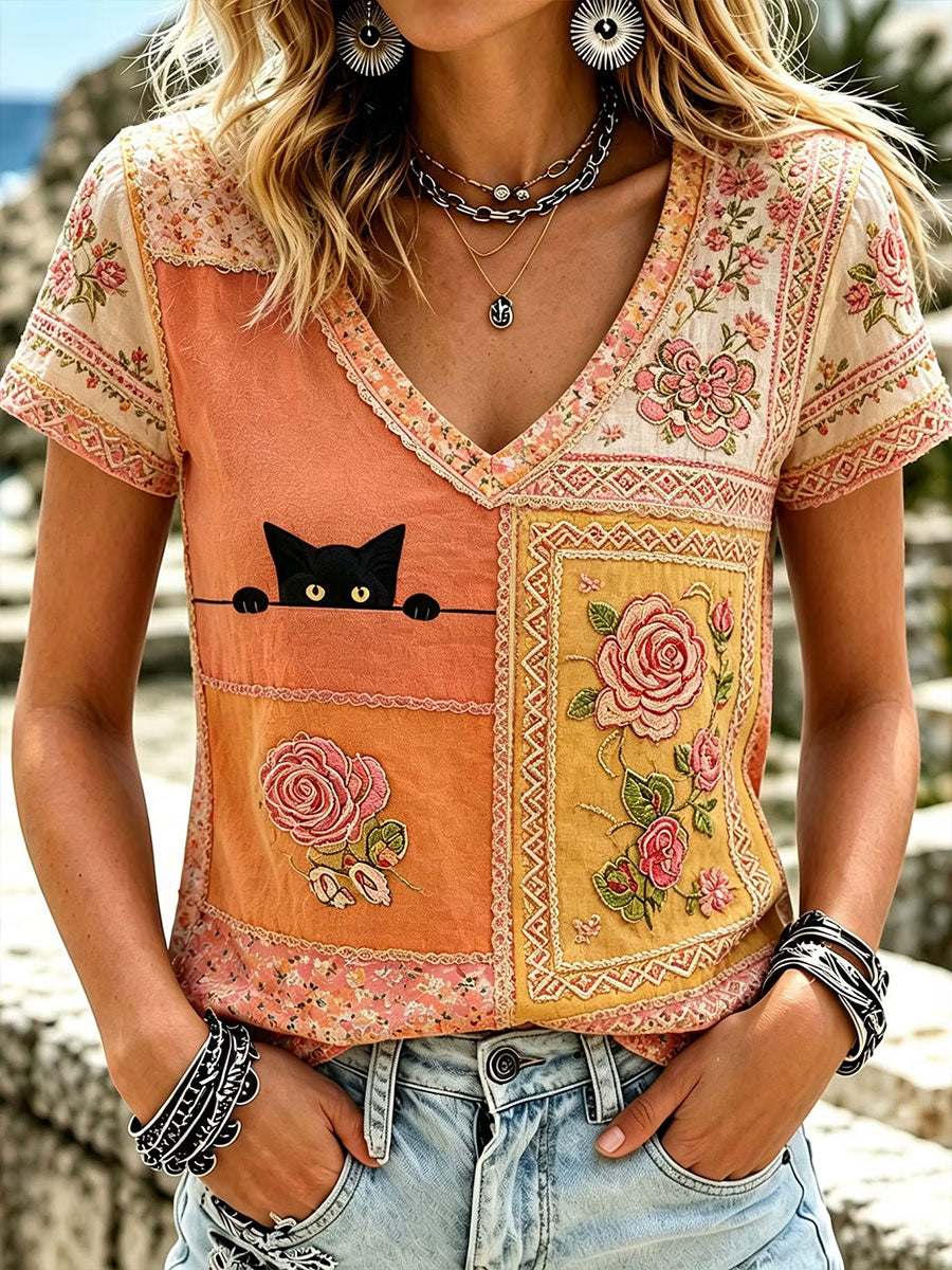 Women's Elegant Cotton-Linen Top gracestitchs