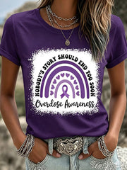 Women's Noboody's Story Should End Too Soon Overdose Awareness Print Tee gracestitchs