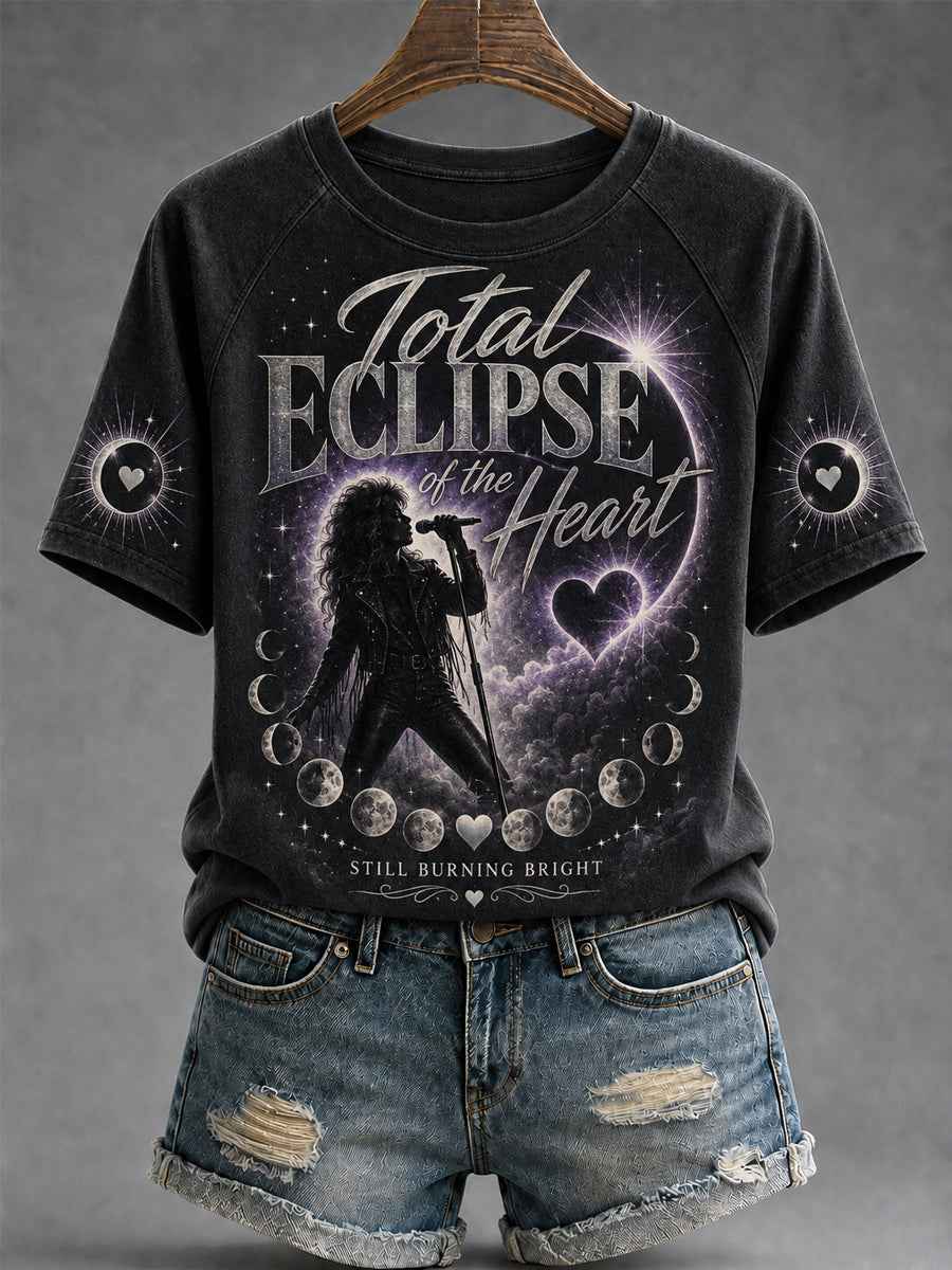 Women's Rock Classics Total Eclipse Of The Heart Print Casual Tee
