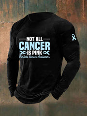 Men's Prostate Cancer Awareness Print Casual T-Shirt