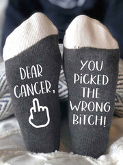 Hey cancer you picked the wrong bitch unisex socks