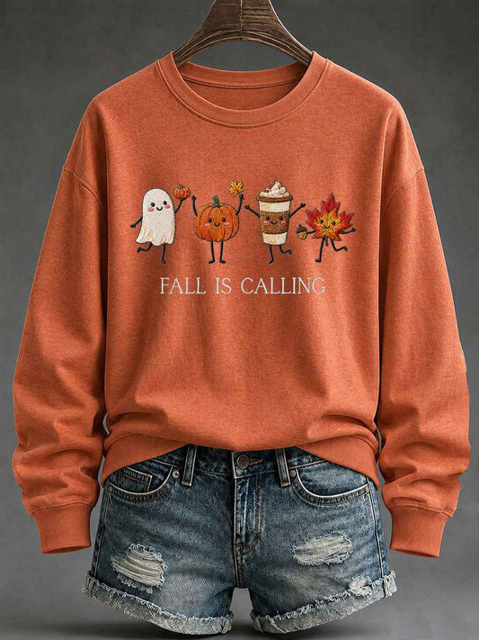 Women's 'Fall Is Calling' Printed Casual Sweatshirt