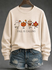 Women's 'Fall Is Calling' Printed Casual Sweatshirt gracestitchs