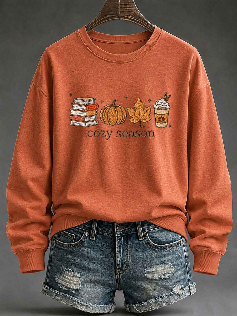 Women's Cozy Season Printed Casual Sweatshirt