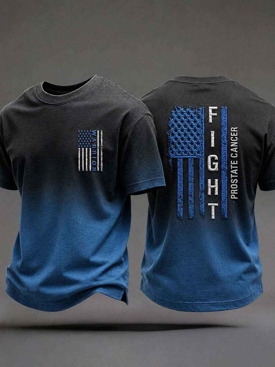Men's Prostate Cancer Awareness Printed Casual T-Shirt