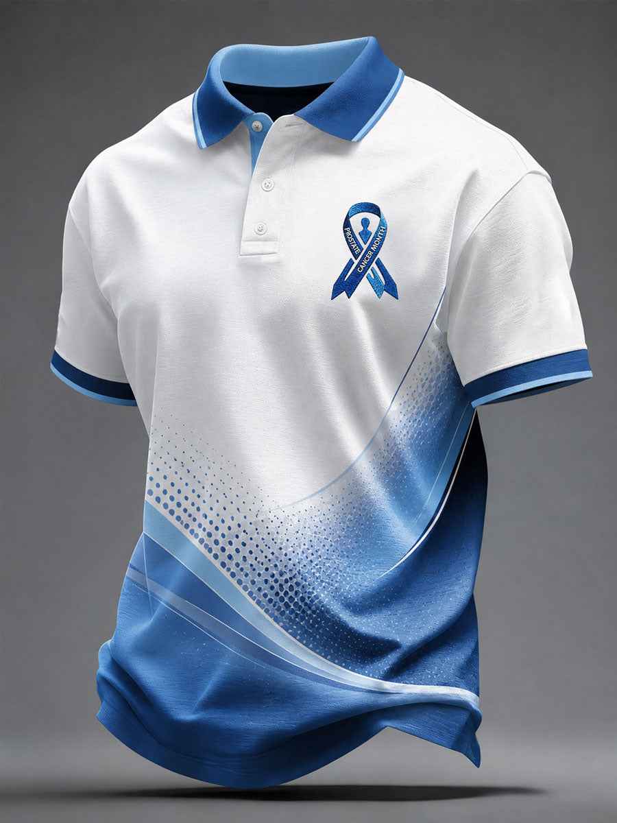 Men's Prostate Cancer Awareness Printed Casual Top