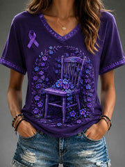 Women's Forget-me-not round neck short sleeve T-shirt