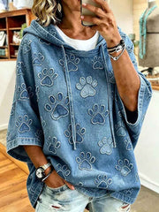 Women's Paw Print Art Casual Top gracestitchs