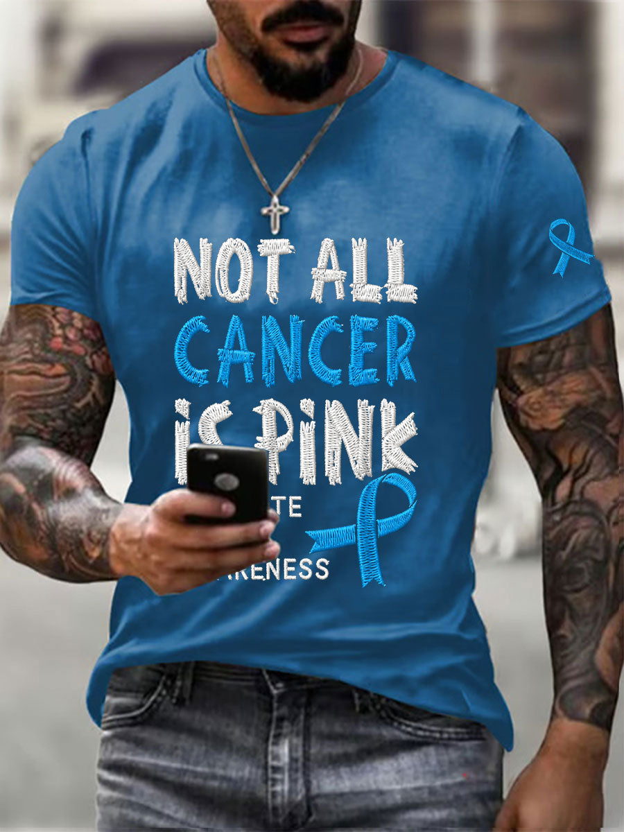 Men's Prostate Cancer Awareness Printed Casual T-Shirt gracestitchs