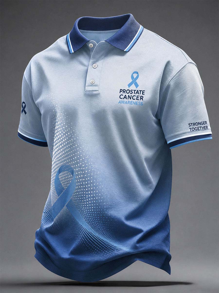 Men's Prostate Cancer Awareness Printed Casual Top gracestitchs