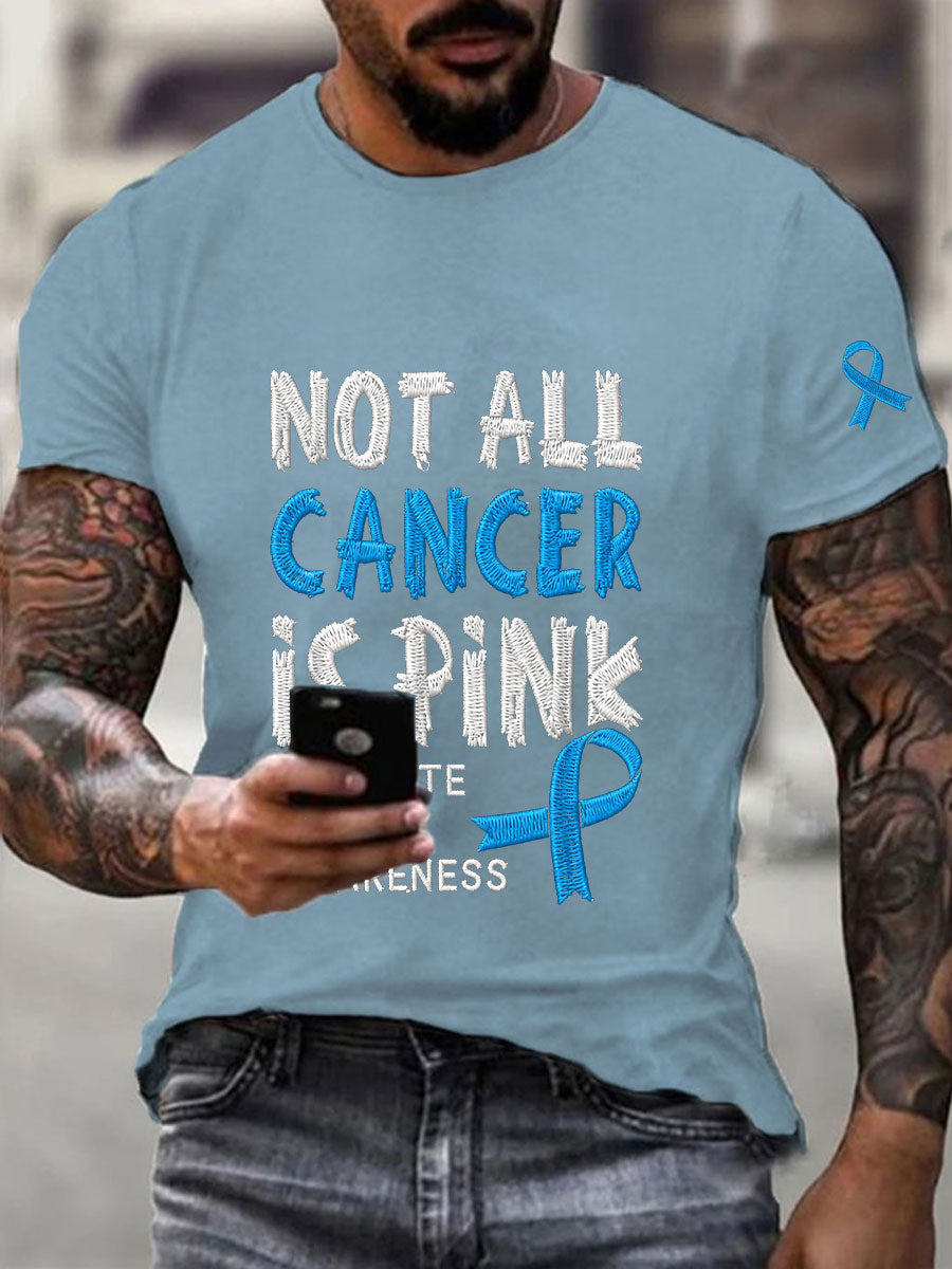 Men's Prostate Cancer Awareness Printed Casual T-Shirt gracestitchs