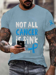 Men's Prostate Cancer Awareness Printed Casual T-Shirt gracestitchs