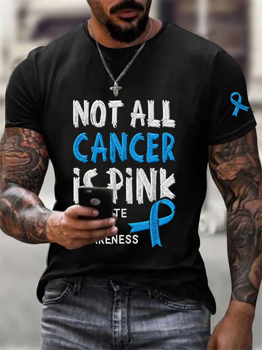 Men's Prostate Cancer Awareness Printed Casual T-Shirt gracestitchs
