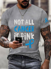 Men's Prostate Cancer Awareness Printed Casual T-Shirt gracestitchs