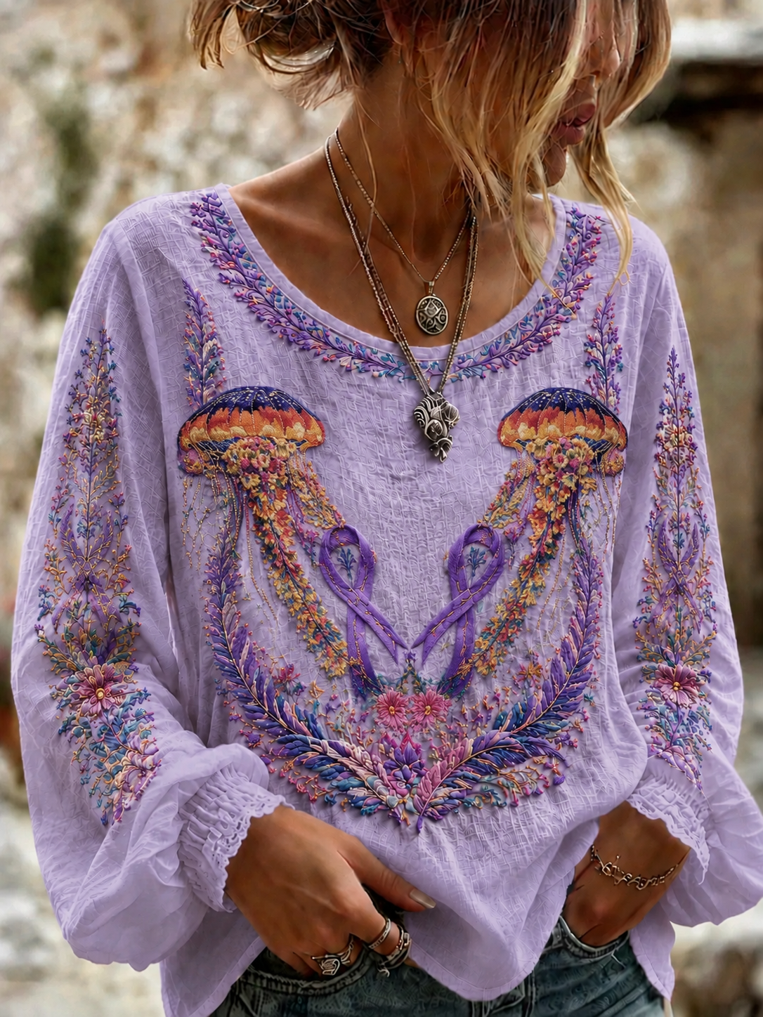 Women's Alzheimer's Disease Cotton-Linen Shirt gracestitchs