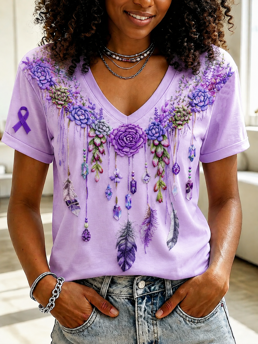 Women's Alzheimer's Disease Short-sleeved T-shirt gracestitchs