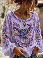 Women's Alzheimer's Disease Cotton-Linen Shirt gracestitchs