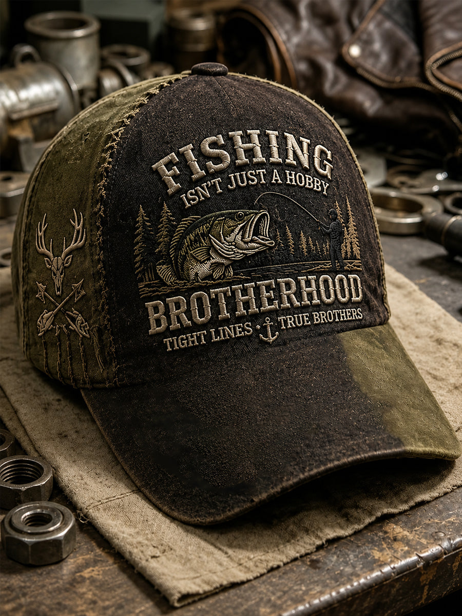 Men's Funny Old Bastards Fishing Club Lifetime Member Print Hat gracestitchs