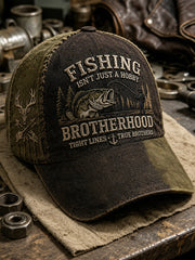 Men's Funny Old Bastards Fishing Club Lifetime Member Print Hat gracestitchs