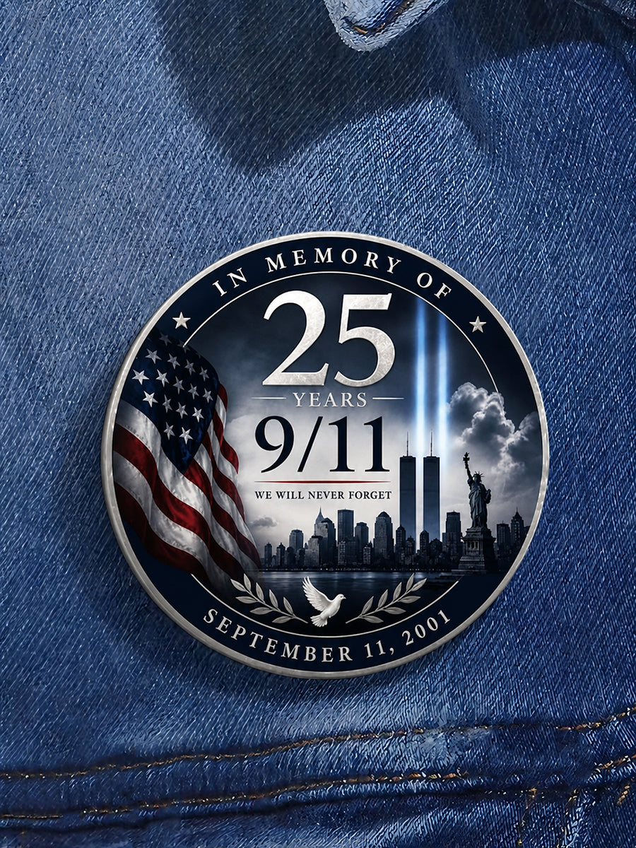 Unisex 9/11 25th Anniversary We Will Never Forget Brooch gracestitchs