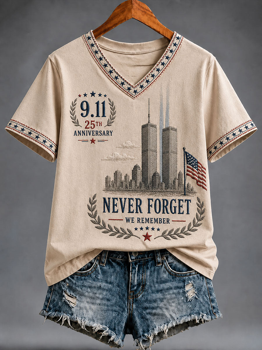 Women's 9.11 Never Forget Short-sleeved T-shirt gracestitchs