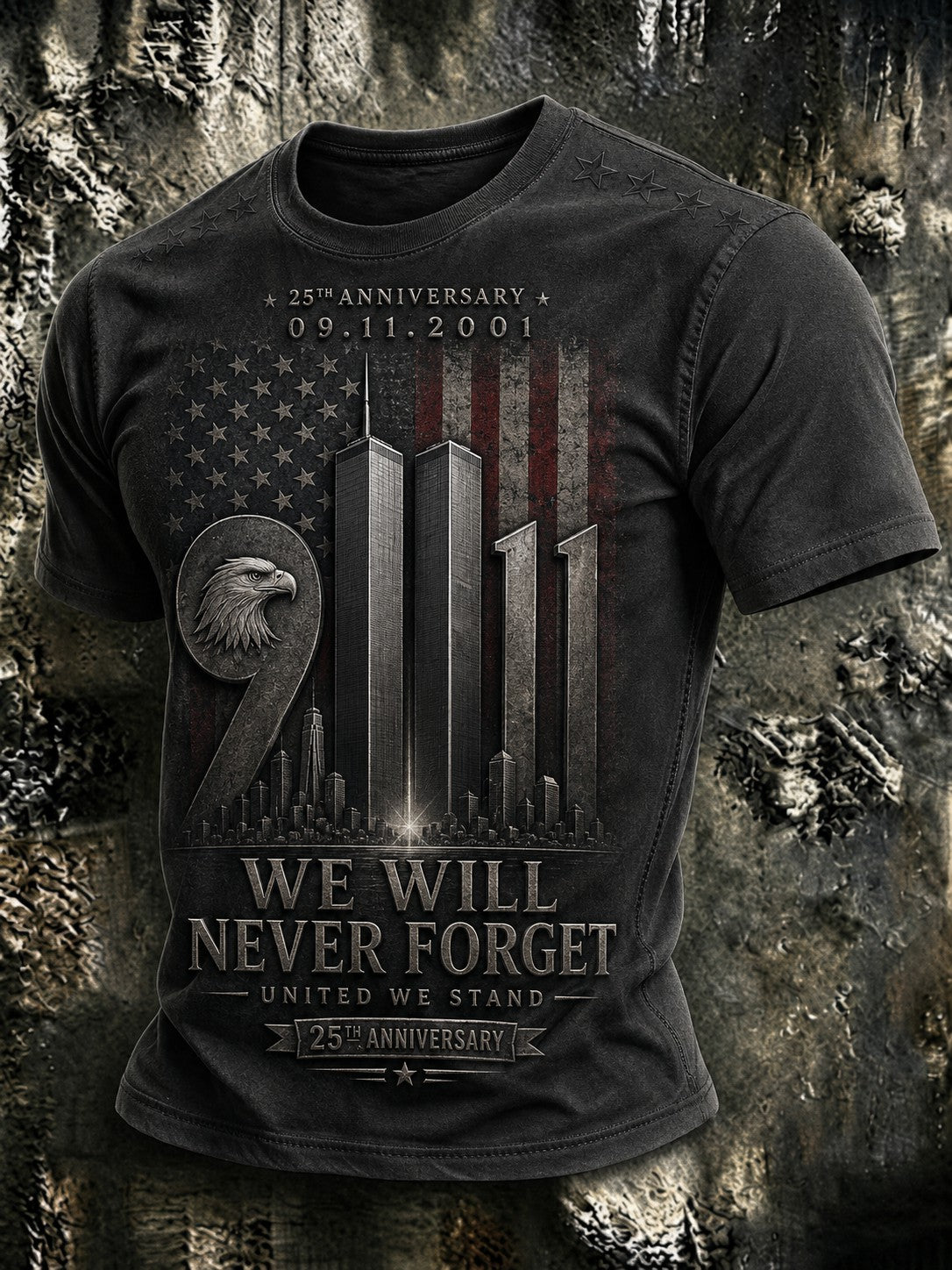 Men's 9.11 Never Forget Printed T-shirt gracestitchs