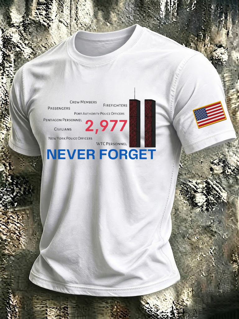 Men's 9.11 Never Forget Printed T-shirt gracestitchs