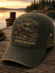 Unisex Funny Old Bastards Fishing Club Lifetime Member Print Hat gracestitchs