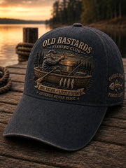Unisex Funny Old Bastards Fishing Club Lifetime Member Print Hat gracestitchs