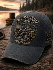 Unisex Funny Old Bastards Fishing Club Lifetime Member Print Hat gracestitchs