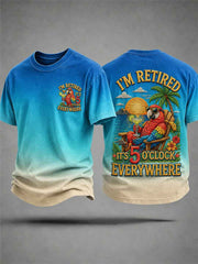 Men's I'm Retired It's 5 O'clock Everywhere Parrot Print Casual Tee