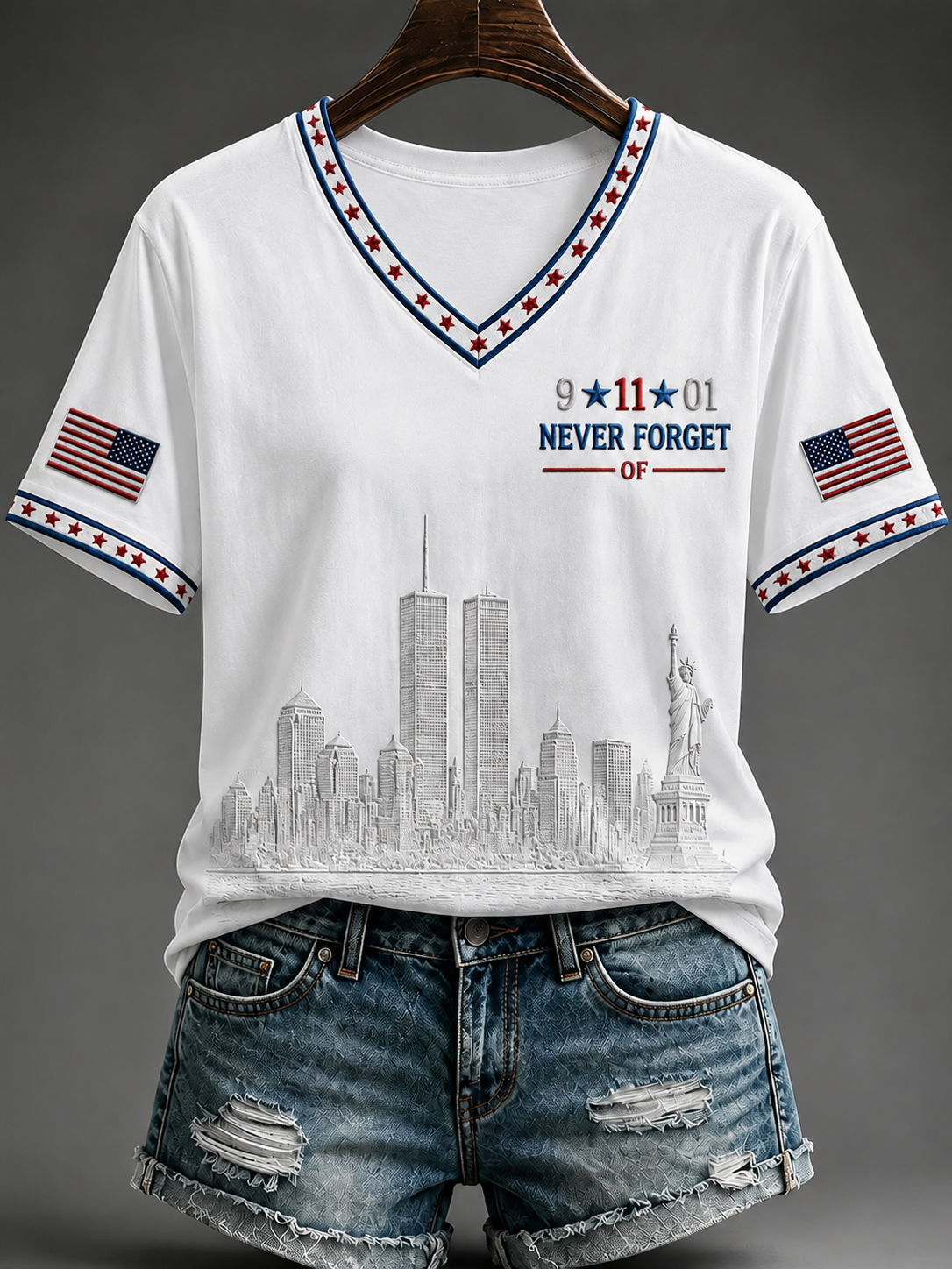 Women's America's 9/11 Patriot Day Short-sleeved T-shirt gracestitchs