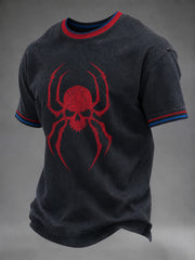 Men's Spider Print Casual Tee gracestitchs
