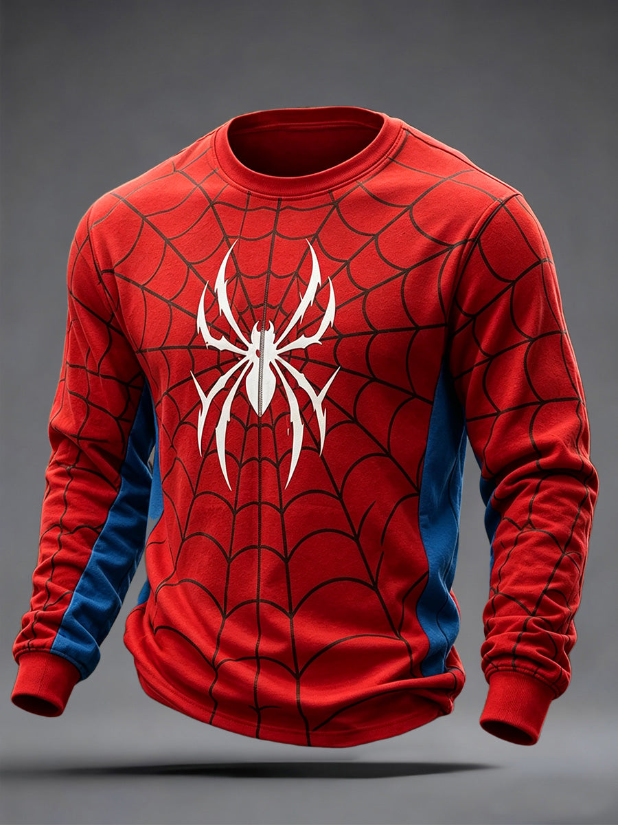 Men's Spider Print Casual Tee gracestitchs