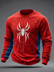 Men's Spider Print Casual Tee gracestitchs
